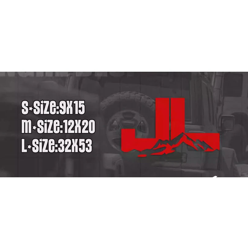 Mountain & Letter Blackout Decal Kit for Jeep Wrangler JK/JL (2007–2020) | Full Body Vinyl