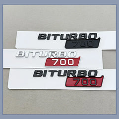 2-Piece BITURBO 700 Letters Fender Side Badge Emblem Decal for Mercedes-Benz AMG | 3D Sticker