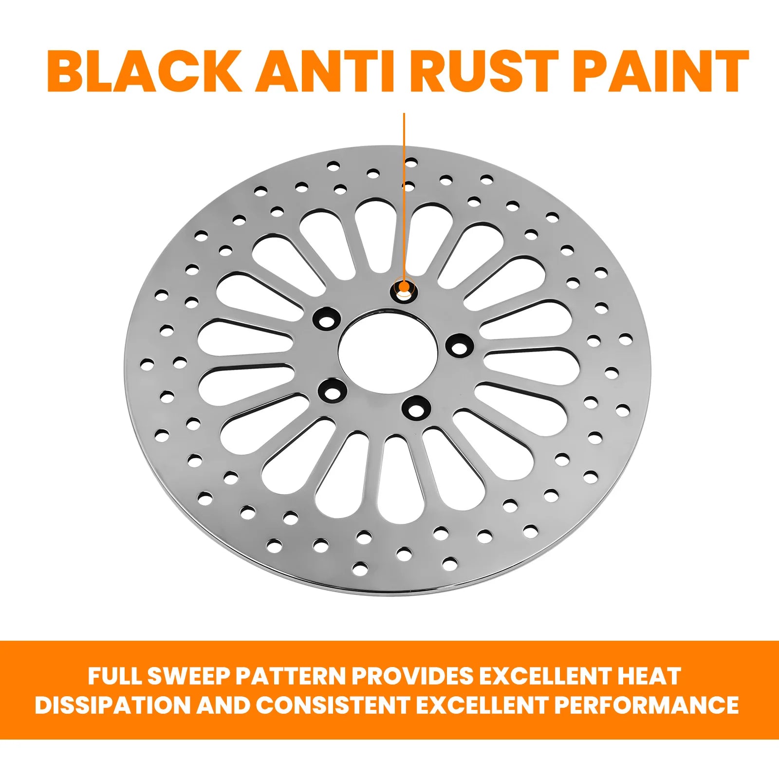 Polished Front 11.8 Disc Drilled Brake Rotor for  Harley Dyna models Touring with 11.8" 300 mm  M-RT-1100