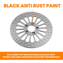 Polished Front 11.8 Disc Drilled Brake Rotor for  Harley Dyna models Touring with 11.8" 300 mm  M-RT-1100