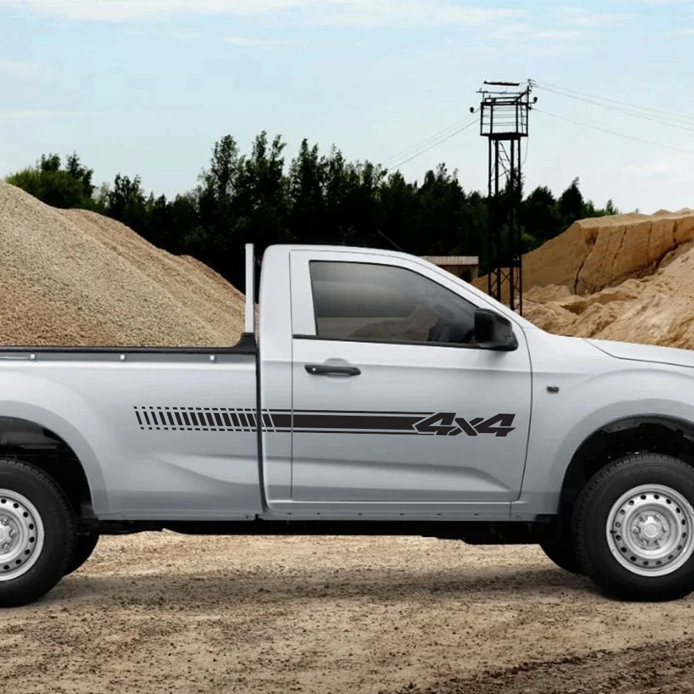 4x4 Off-Road Side Stripe Decal | 2-Piece Self-Adhesive Vinyl Sticker for Pickup Trucks & SUVs