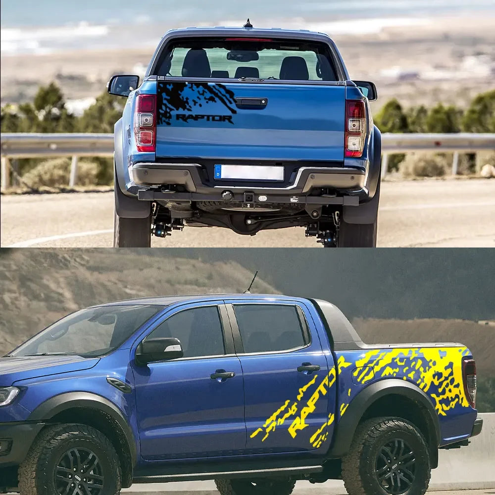 Splash Grunge Body Side Decal for Ford F-150 Raptor / Ranger | 3-Piece Matte Vinyl Kit