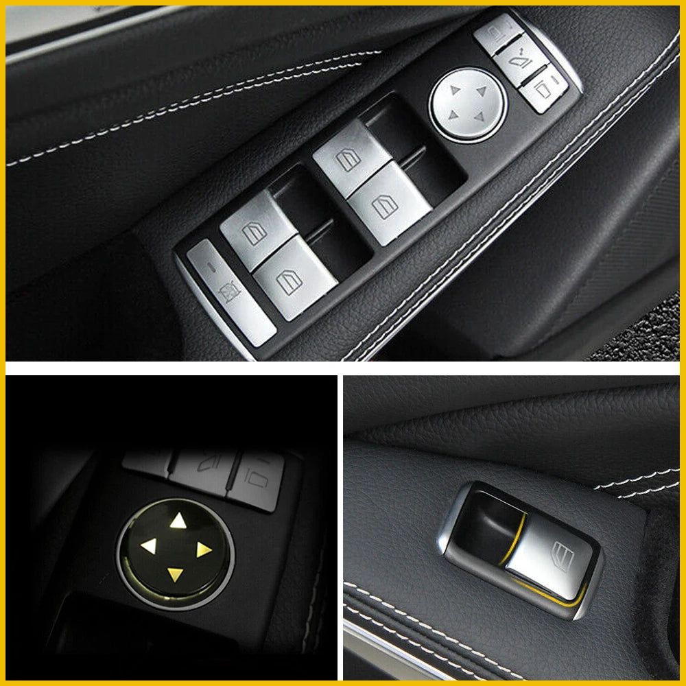 Door Armrest Window Switch Button Trim for Mercedes C180/C200 | 14pc