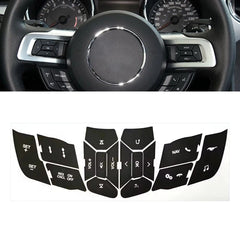 Steering Wheel Button Repair Sticker | 1-Piece Black Vinyl Control Decal for Cars