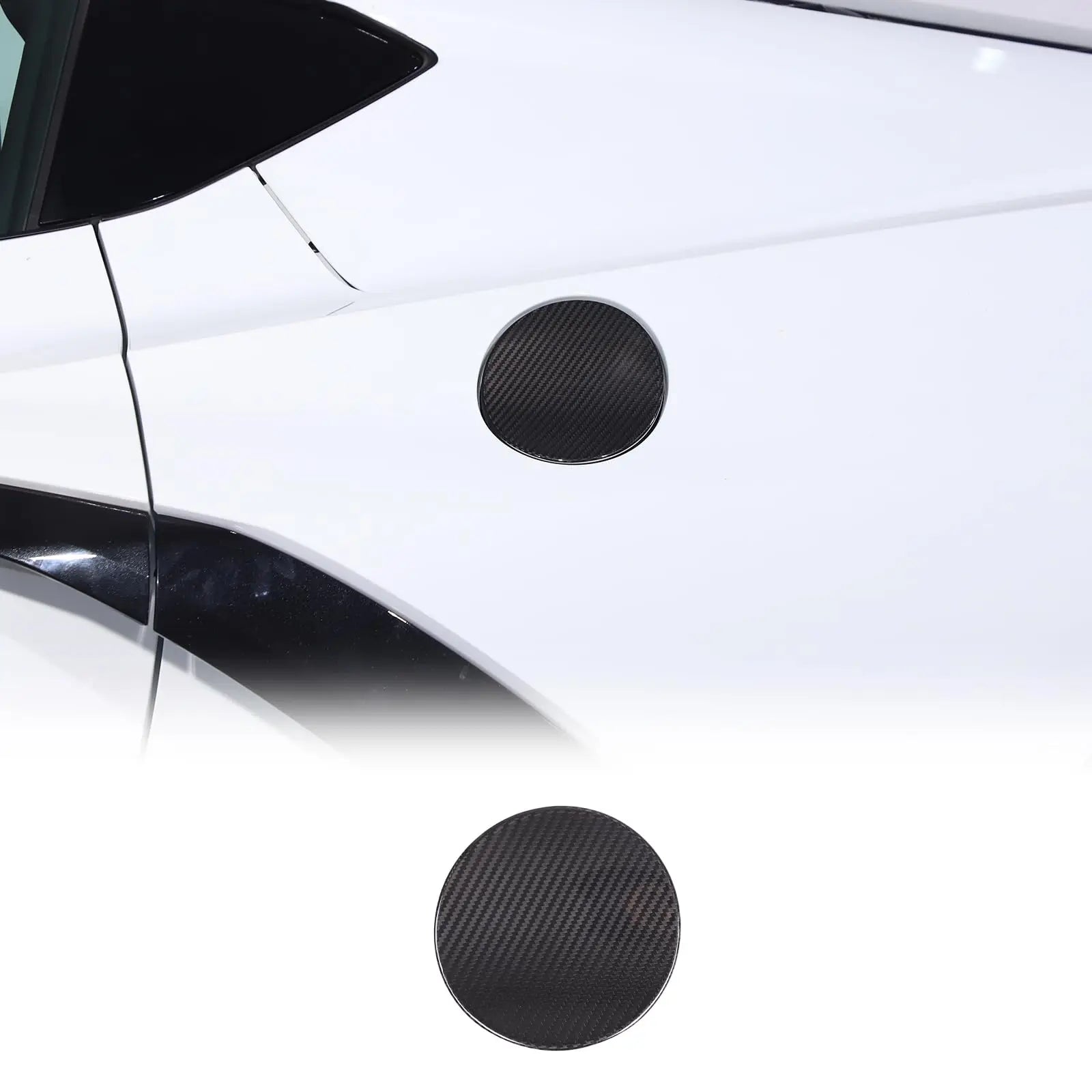 Red Carbon Fiber Fuel Cap Reflector Trim for Chevrolet Corvette C8 (2020–2026) | Acrylic Exterior