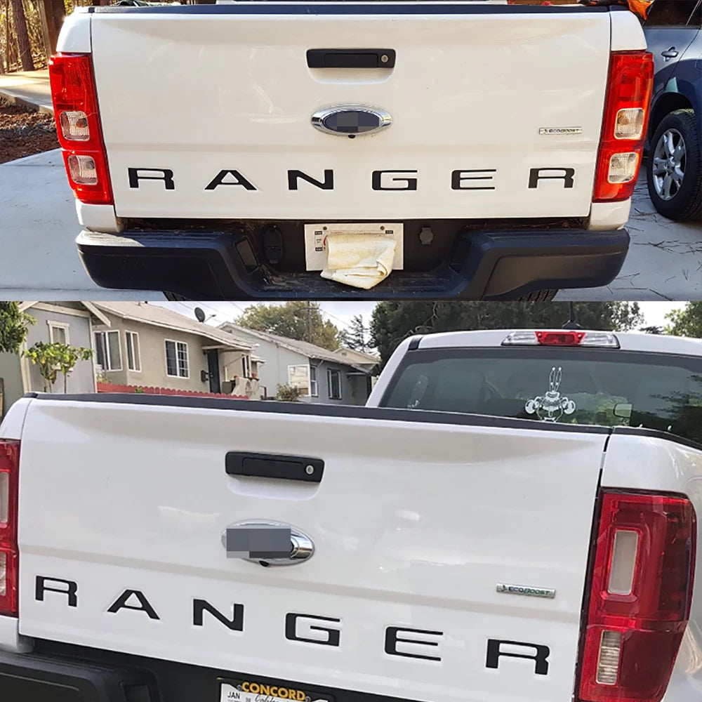 Tailgate Insert & Indent Letter Decal for Ford Ranger (2019–2021) | Vinyl Truck Sticker