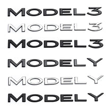 Cargar imagen en el visor de la galería, Original 3D ABS Letter Logo Emblem for Tesla Model 3 / Model Y | Rear Tailgate Trunk Badge