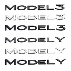 Original 3D ABS Letters Logo For Tesla MODEL 3 Y Car Rear Tailgate Trunk Emblem Badge Decal Stickers Auto Styling Accessories