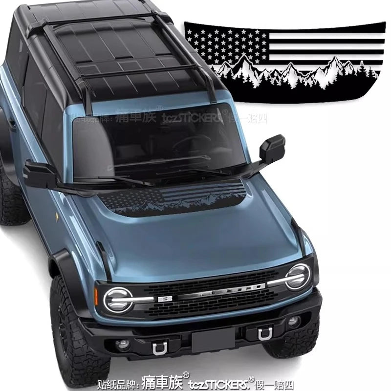 Hood Sporty Fashionable Professional Vinyl Kit for Ford Bronco | PVC Appearance Wrap