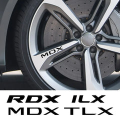 Reflective Wheel Rim Decal Stickers for Acura MDX / ILX / RDX / TLX | 4-Piece Vinyl Film Set