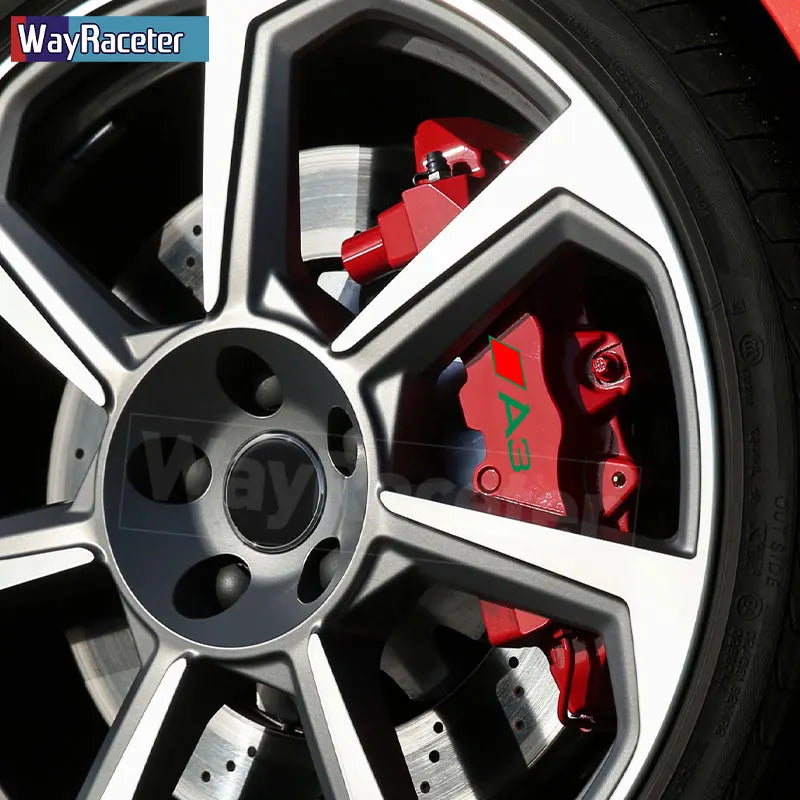 Audi Brake Caliper Decal Set – High-Temp Reflective Vinyl | A3 A4 A5 A6 A7 A8 Q2 Q3 Q5 Q7 Q8 TT TTS S-Line (6 Pcs)