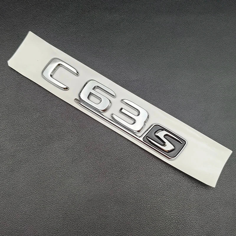 3D ABS Chrome C63S Logo V8 BITURBO Badge Trunk Emblem Sticker for Mercedes-Benz AMG | Decal