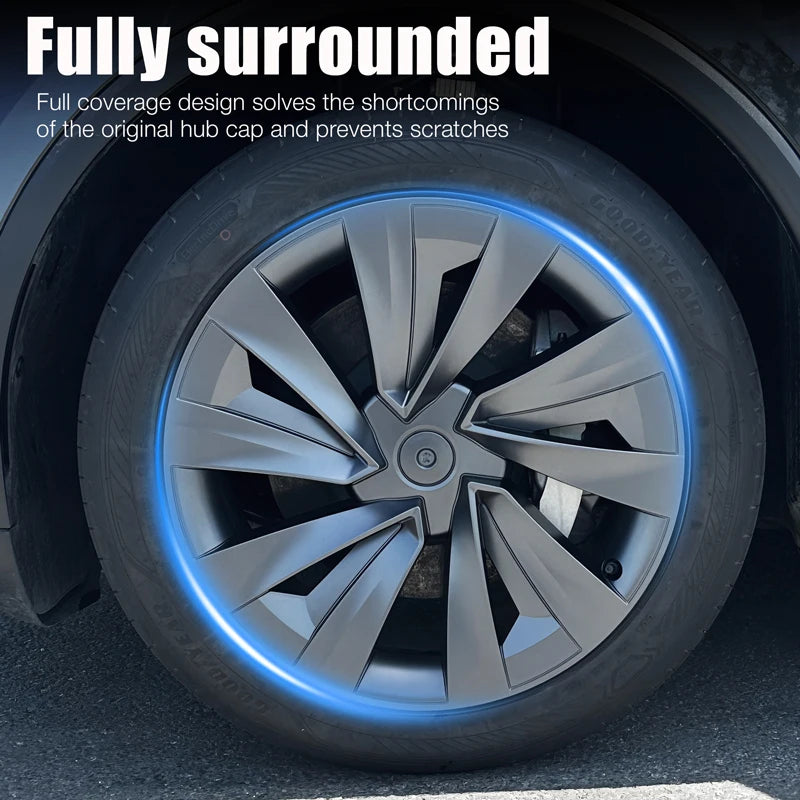 19" Crossflow Hub Cap Wheel Covers for Tesla Model Y Juniper | 4-Piece Performance Replacement Set