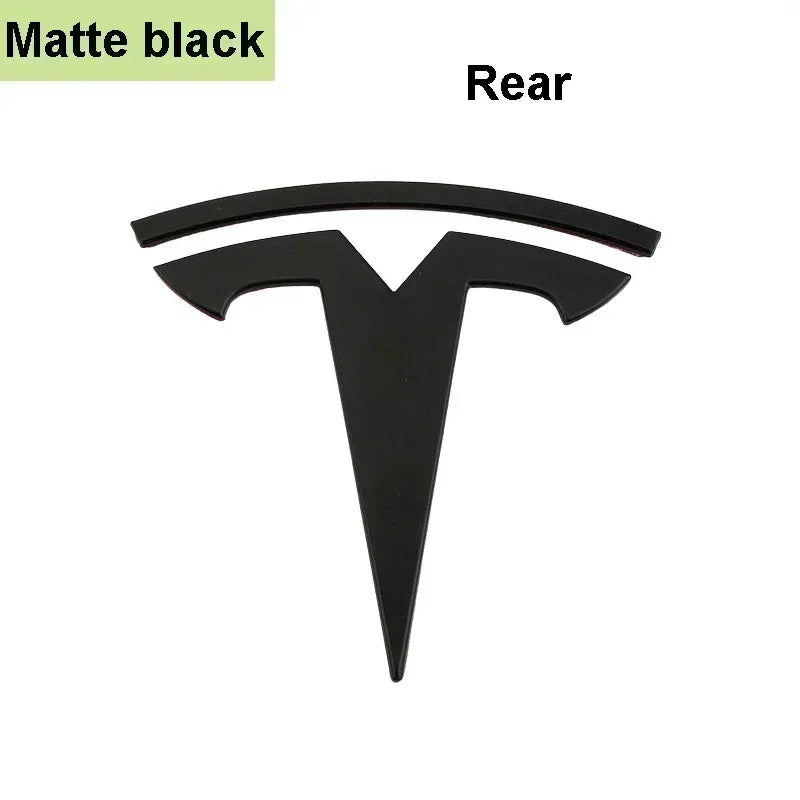 For Tesla Model 3 Mode Y Zinc Alloy Car Front Hood Logo Sticker Styling Auto Body Rear Trunk Emblem with Radian Accessories