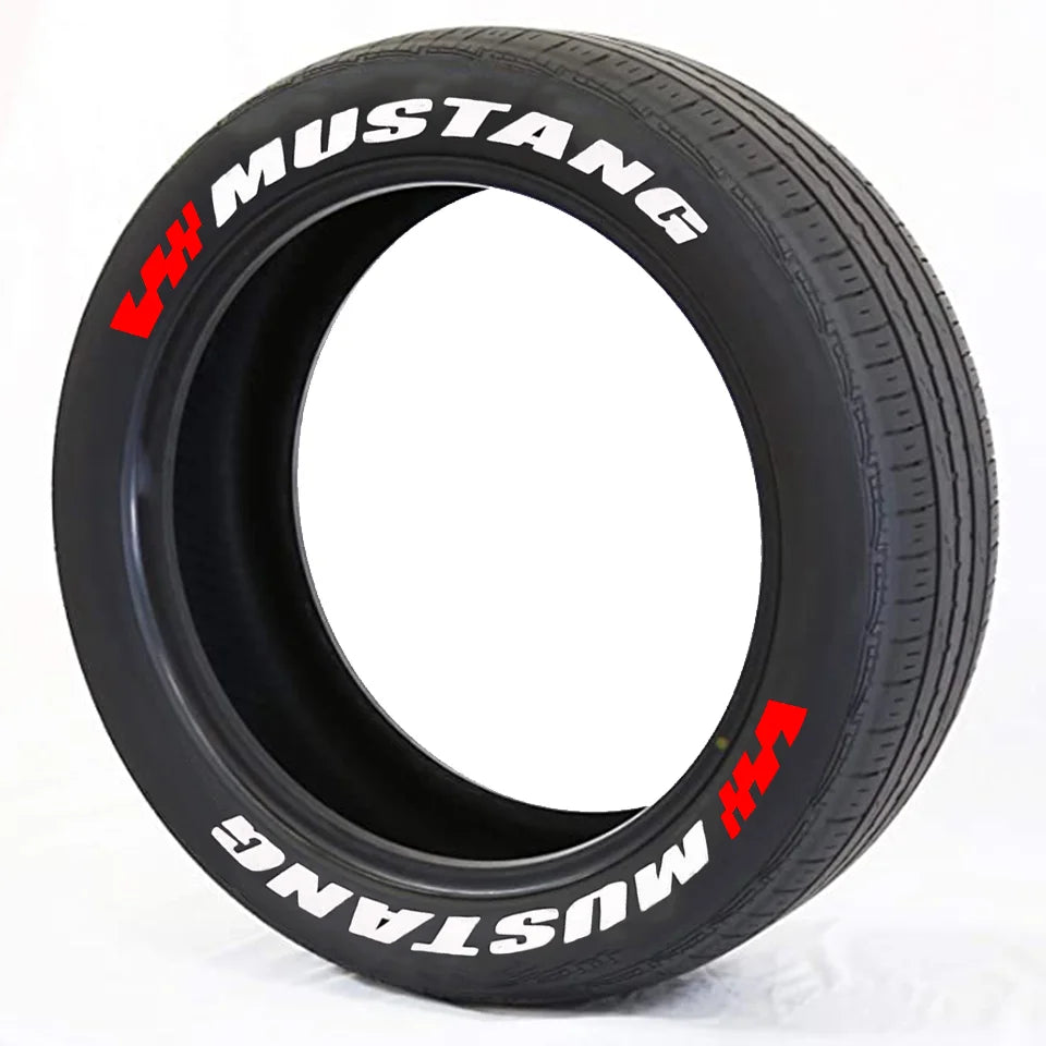 Mustang Tire Lettering Sticker | 3D Waterproof Separated Letter Sidewall Decal