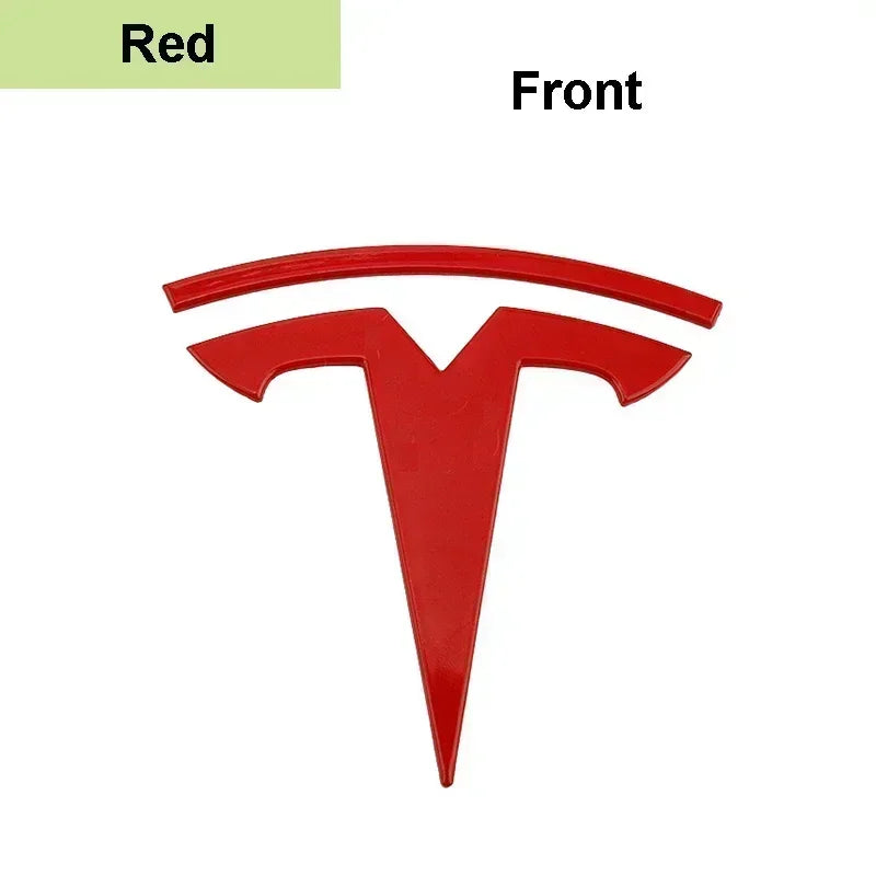 For Tesla Model 3 Mode Y Zinc Alloy Car Front Hood Logo Sticker Styling Auto Body Rear Trunk Emblem with Radian Accessories