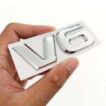 Cargar imagen en el visor de la galería, 3D V6 Logo Badge Emblem | Universal Auto Decal for Mercedes, BMW, Audi, Ford &amp; More