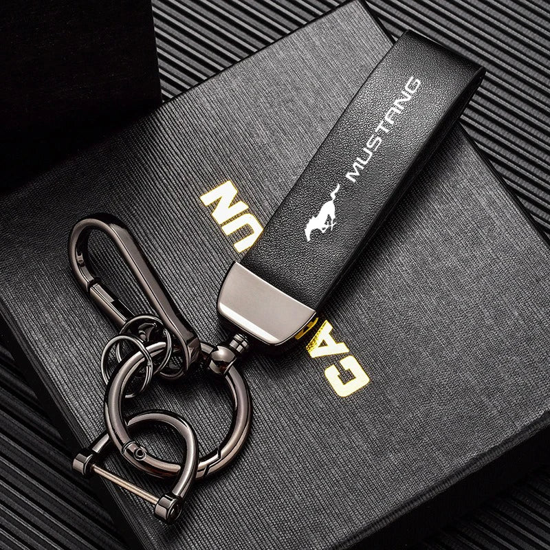 Leather Alloy Keychain Keyring Pendant for Ford Mustang / Fiesta / Focus / Mondeo | Gift