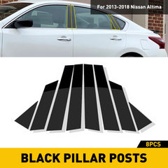 Gloss Piano Black Pillar Posts for Nissan Altima (2013–2018) | 6pc