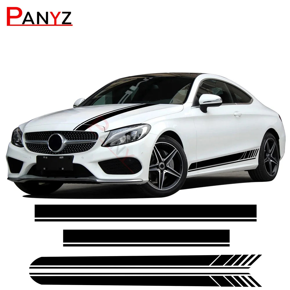 Side Stripes, Hood, Roof & Rear Decal Kit for Mercedes-Benz C-Class W205 / C63 AMG | Vinyl Graphics
