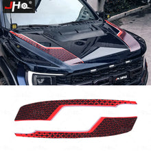 Load image into Gallery viewer, JHO Carbon Grain Front Bonnet &amp; Side Hood Stripe for Ford F-150 Raptor | Engine Vinyl