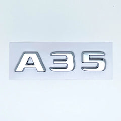 A35 Turbo 4MATIC Silver/Black Letters Emblem for Mercedes-Benz AMG | Fender / Trunk Badge