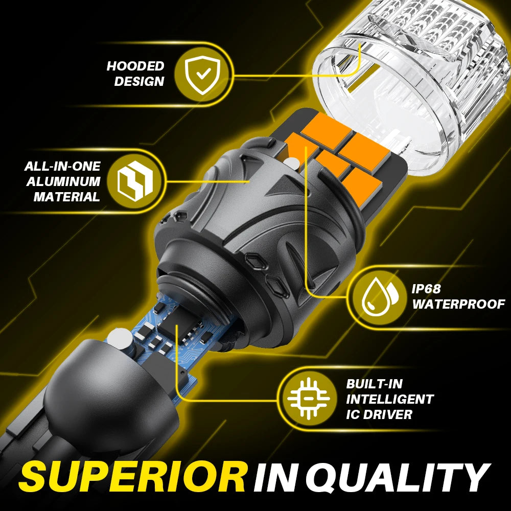 AUXITO T15 W16W Canbus LED | Yellow/White Backup Reverse Bulb 2-Pack