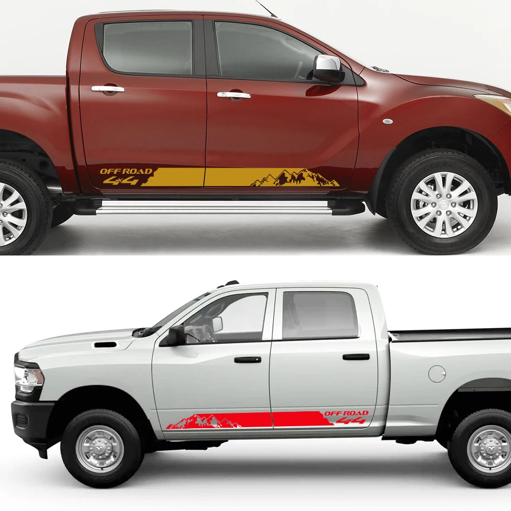 Mountain 4x4 Off-Road Door Side Decal | Universal Pickup Truck Vinyl Graphic