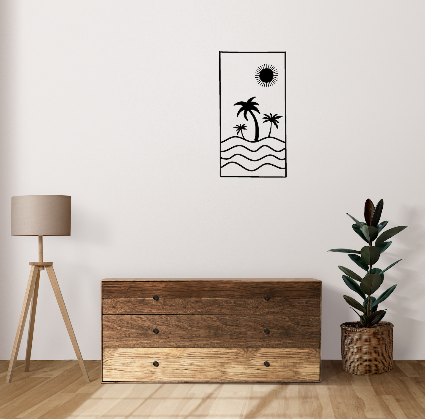 Bohemian Beach Ocean Luxury Modern High Quality Decal Sticker Boho Wall Art for Home House Rental Apartment Decor