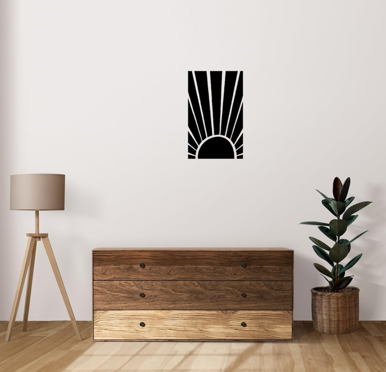 Bohemian Sun Luxury Modern Decal Sticker Boho Wall Art for Home House Rental Apartment Decor