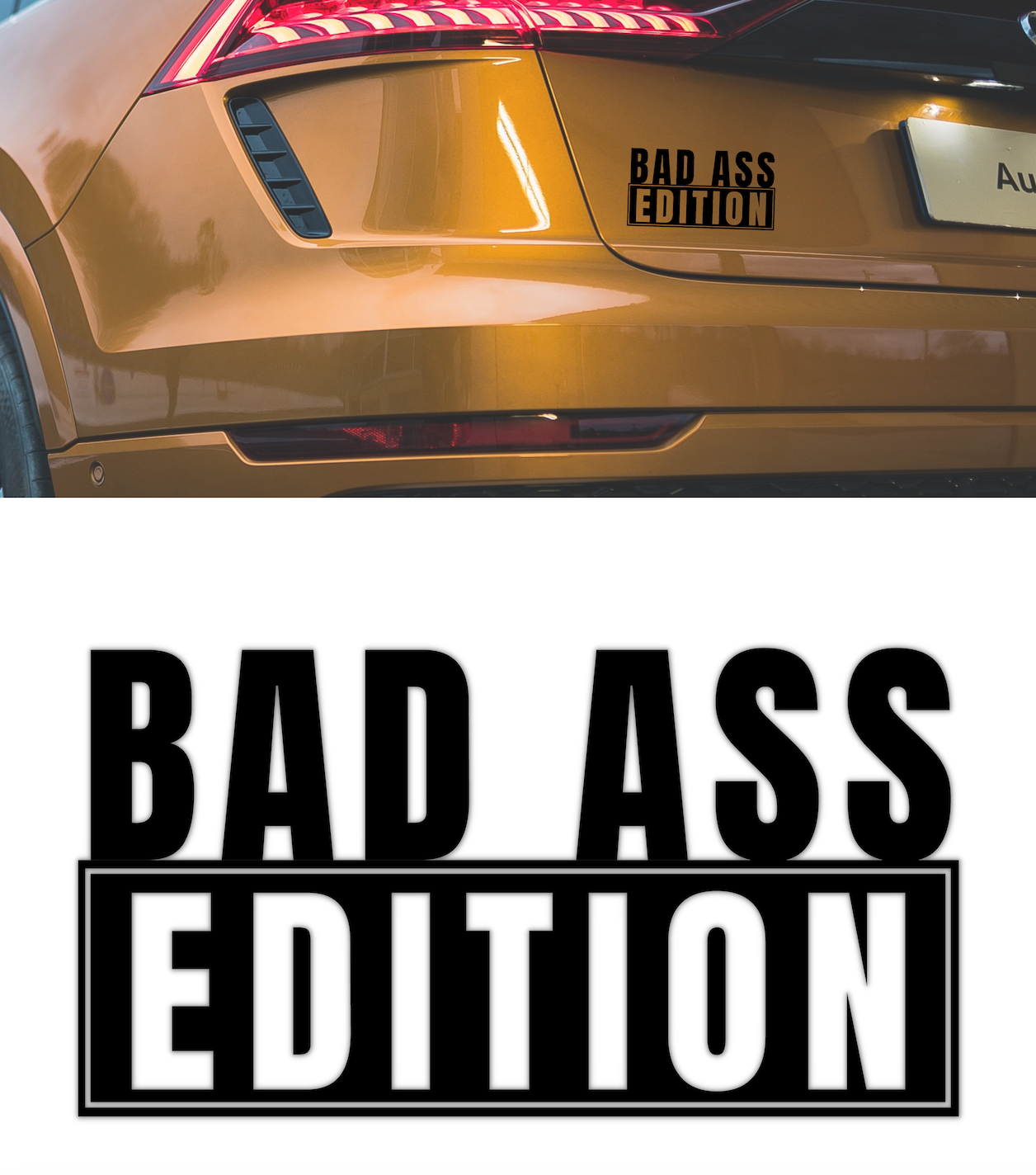 Bad Ass Edition Car Black 5" Bumper Sticker Decal for SUV, Truck, Laptop