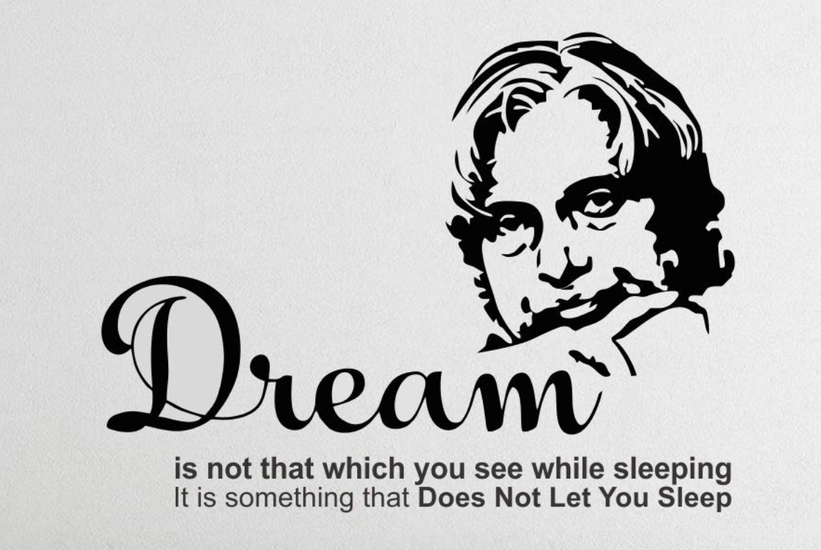 Abdul Kalam Motivational Quote Sticker Decal