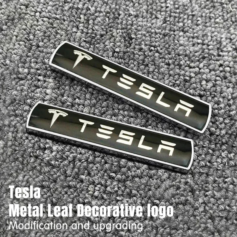 Suitable for Tesla Model 3/Y/Model S/X car leaf plate metal logo, trunk modification upgrade, logo, body labeling