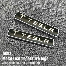 Cargar imagen en el visor de la galería, Metal Logo Trunk Modification Emblem for Tesla Model 3 / Y / S / X | Leaf Plate Car Badge