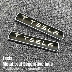 Suitable for Tesla Model 3/Y/Model S/X car leaf plate metal logo, trunk modification upgrade, logo, body labeling