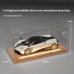 1:18 Car Model Base PVC Dust Cover Lighted Transparent Display Box Bookshelf Decoration Present For Boys Home Decor Kids Toys