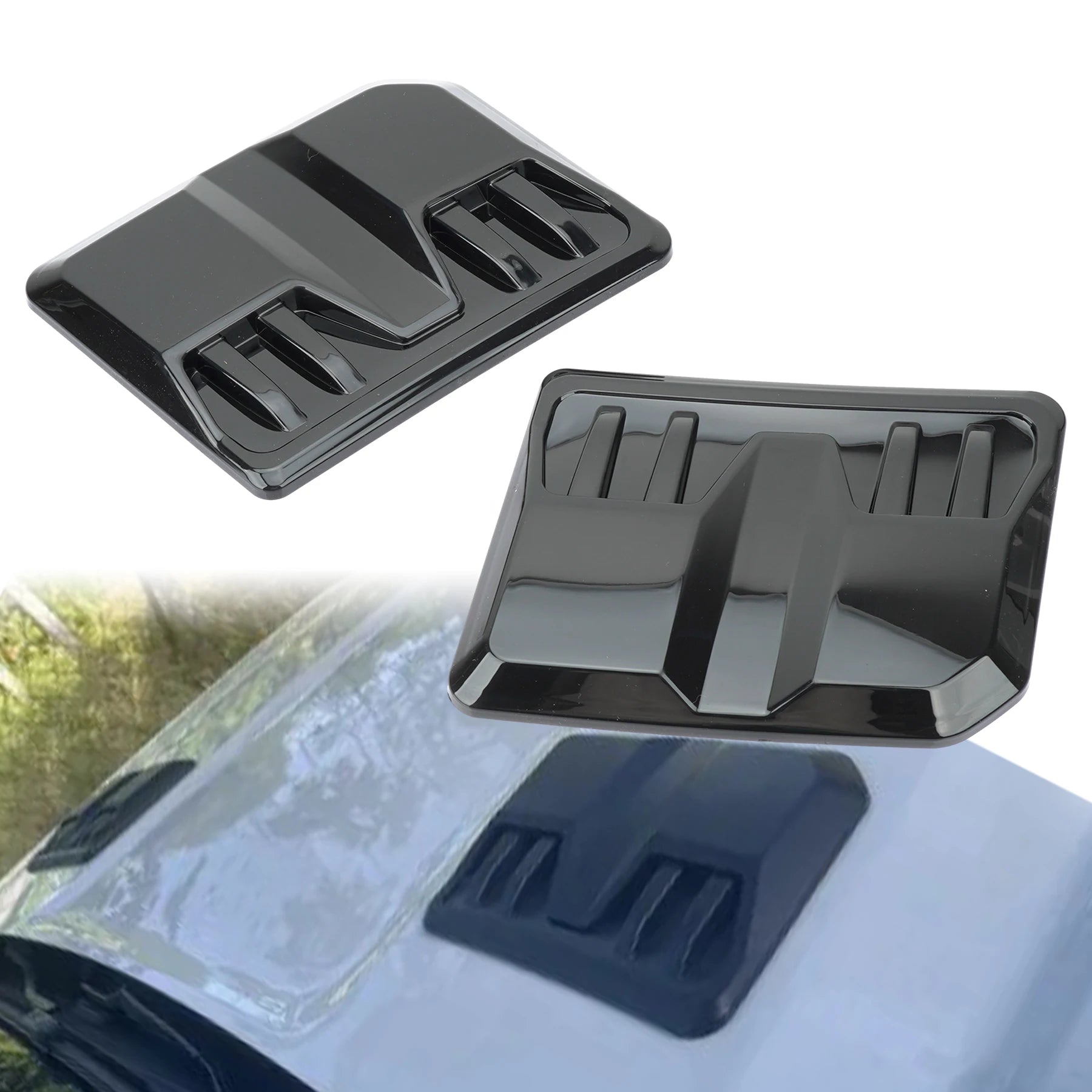2PCS Air Intake Grille Inlet Trim for Ford Ranger Raptor Everest 2022-2024 Car Exterior Hood Vent Scoop Decorative Cover