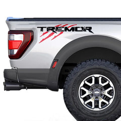 Off-Road Mountain Scratch Bedside Decal for Ford F-150 Tremor / Ranger / F-250 / F-350 | Orange Vinyl Pair