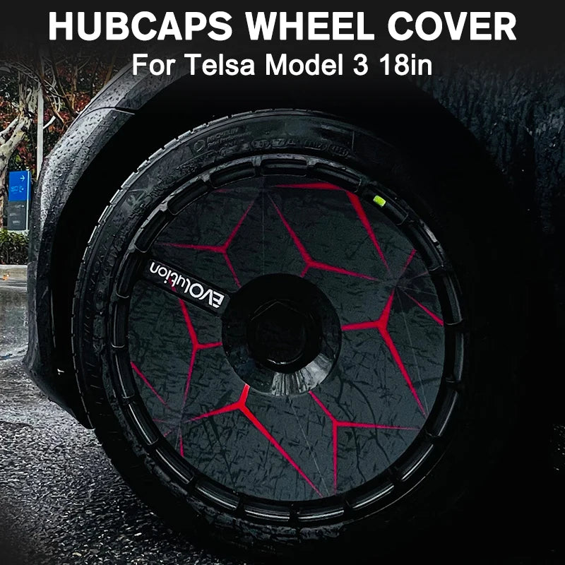 19" DIY Wheel Cover Hub Caps for Tesla Model Y | 4-Piece Style Change Replacement Set
