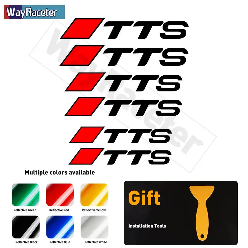 Audi Brake Caliper Decal Set – High-Temp Reflective Vinyl | A3 A4 A5 A6 A7 A8 Q2 Q3 Q5 Q7 Q8 TT TTS S-Line (6 Pcs)