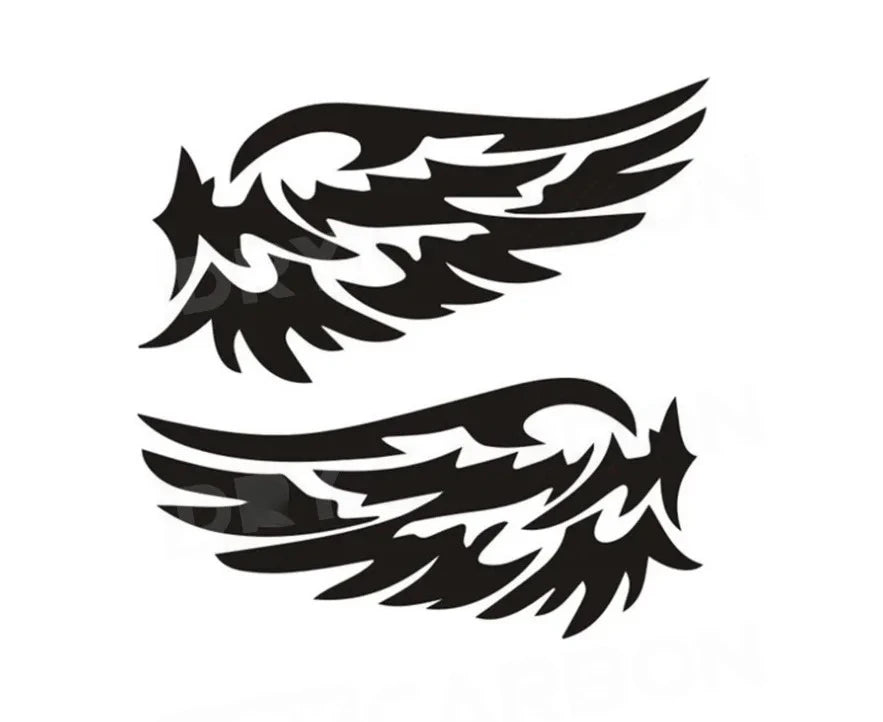 Angel Wings 3D Reflective Car Decal | 2-Piece Waterproof Vinyl Sticker for Cars & Motorcycles