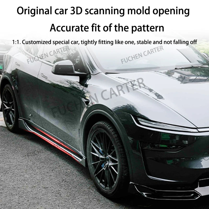 ABS Side Skirt Extension Body Kit for Tesla Model Y Juniper (2025) | Fast Aero Gloss Finish
