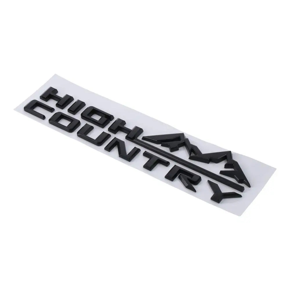 ABS High Country Logo Car Emblem Letter Style 12.01*2.95in 3D Fender Tailgate Letter Logo Badge Black Car Bumper Sticker Badge