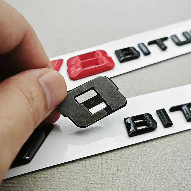 3D ABS Chrome V8 BITURBO Emblem Fender Side Badge for Mercedes-Benz AMG | Decal Sticker
