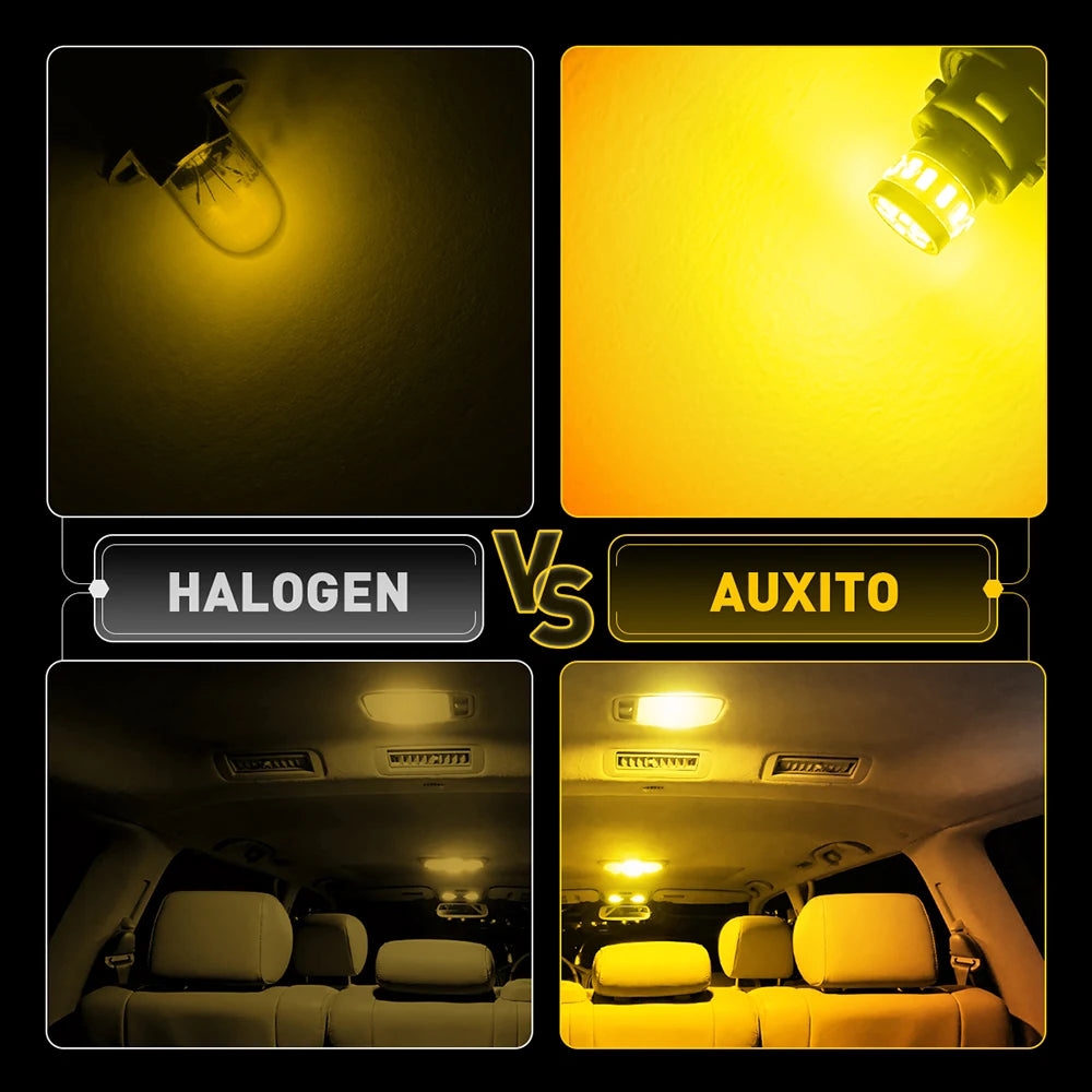 AUXITO T10 W5W Yellow Canbus LED | Parking License Plate Signal Lamp