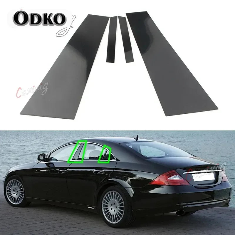 For Mercedes CLS C219 2006-2011 Car Pillar Posts Door Window Trim Cover Panel Stickers Styling Accessories Exterior Parts