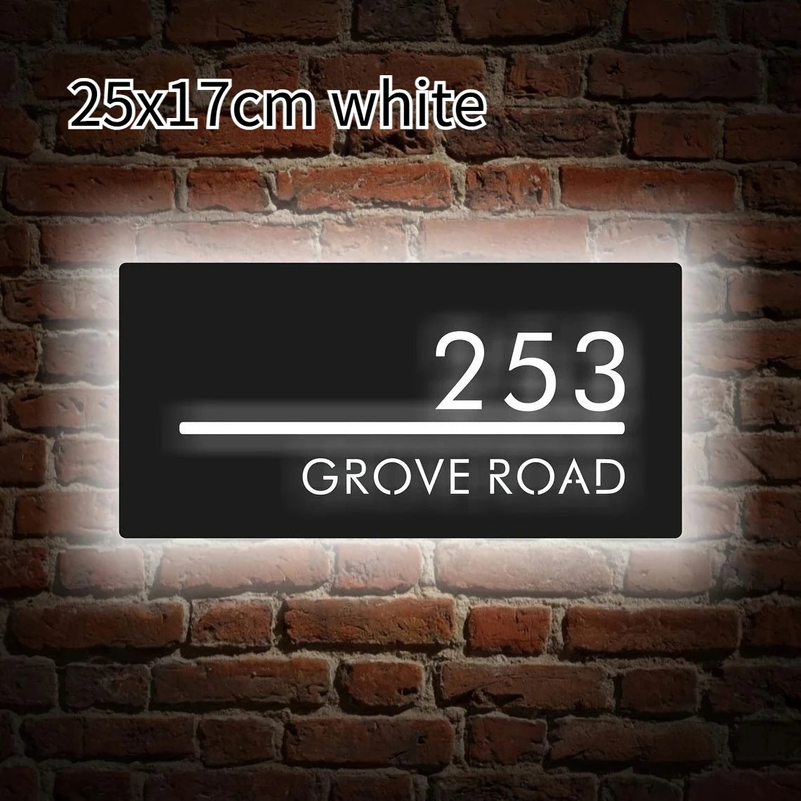 Custom LED House Number Sign Backlit Crystal Base Luminous Acrylic Logo Sign Home Entrance Door Plate for Villa Apartment Decor