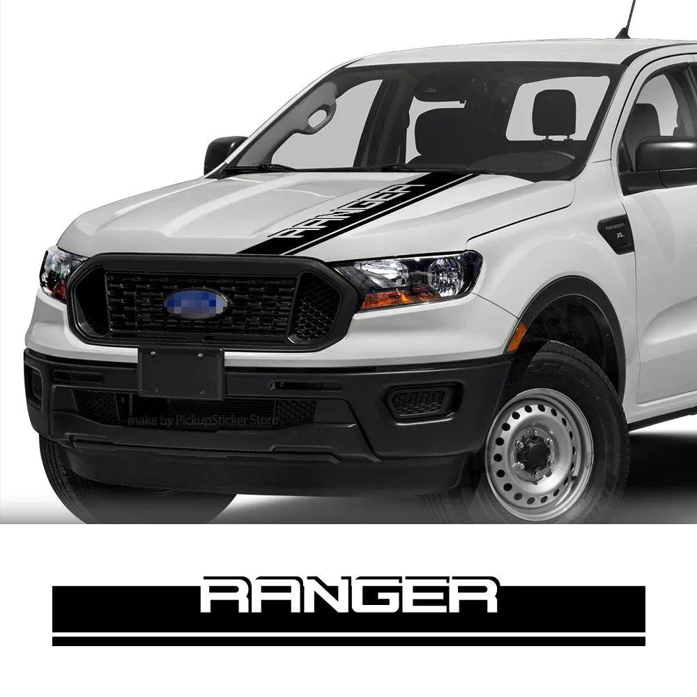 Hood Stripe Kit Decal for Ford Ranger Raptor | Vinyl Truck Bonnet Sticker