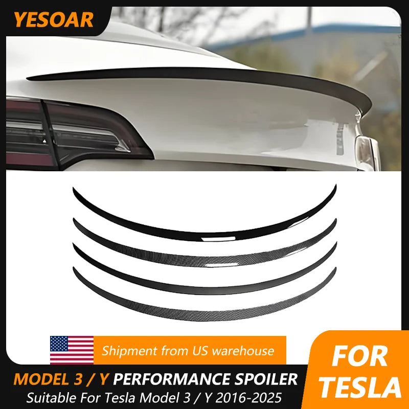 Performance-Style ABS Rear Trunk Spoiler for Tesla Model 3 / Model 3 Highland / Model Y (2018–2026)