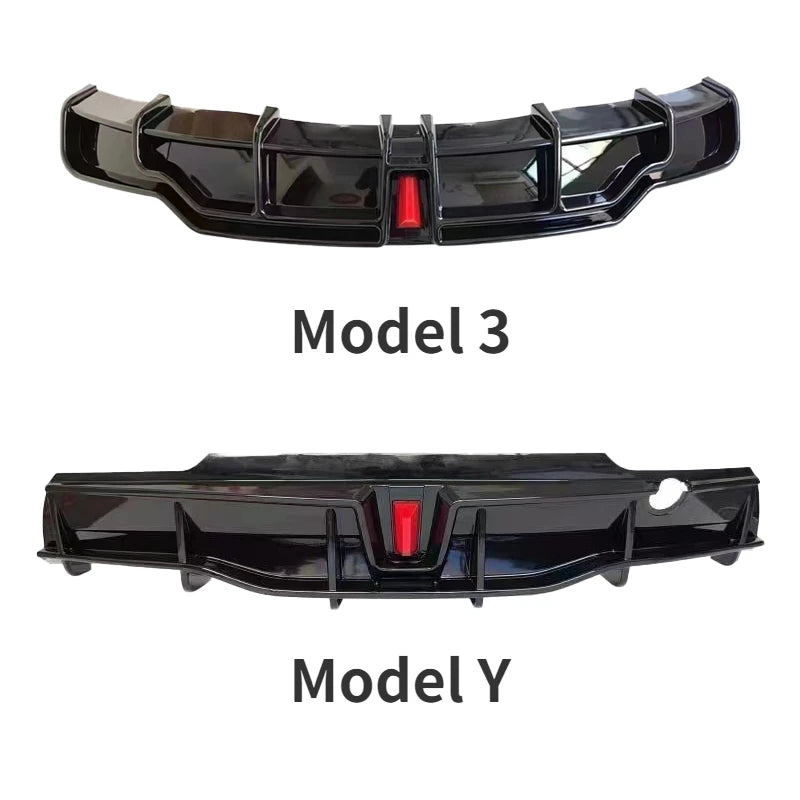 Glossy Black ABS Rear Bumper Diffuser Body Kit for Tesla Model 3 / Model Y (2016–2023)